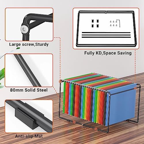 TOPCJ Legal/Letter Size Hanging File Folder Frame,Special Design for Desk Top Use,Not fit any file Drawers,Hanging Files Holder,Desk Organizer for Accessories,Anti-Scratch/Rusty