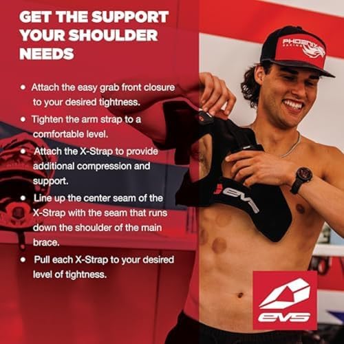 EVS SB03 Shoulder Brace, Compression Fit, Medical Grade, w/ X-Strap, XXL