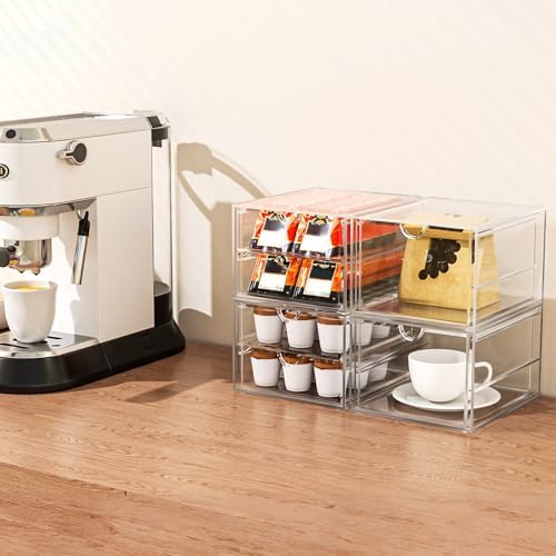 caktraie Acrylic 6-Drawer Office & Makeup Storage Organizer,Desk