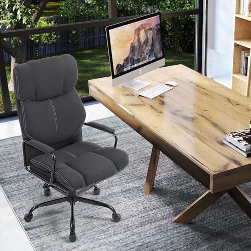 ECOTOUGE Dark Gray Big and Tall Ergonomic Executive Office Chair