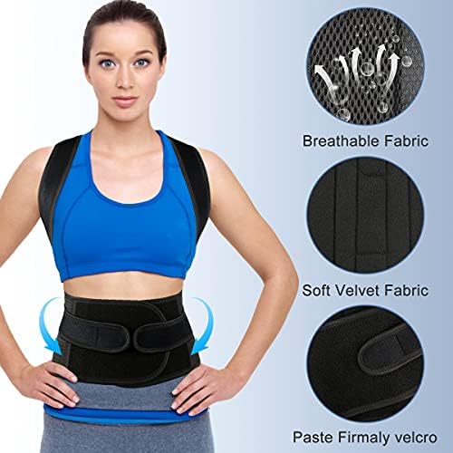 Back Brace Posture Corrector for Women and Men - Adjustable Posture Back Brace for Upper and Lower Back Pain Relief - Improve Back Posture and Lumbar Support,Medium(Waist:29-33 Inches)