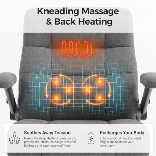 Big and Tall Office Chair with Massage and Heat