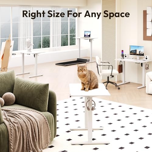 35 x 24 Inch Height Adjustable Standing Desk, 3 Presets, White