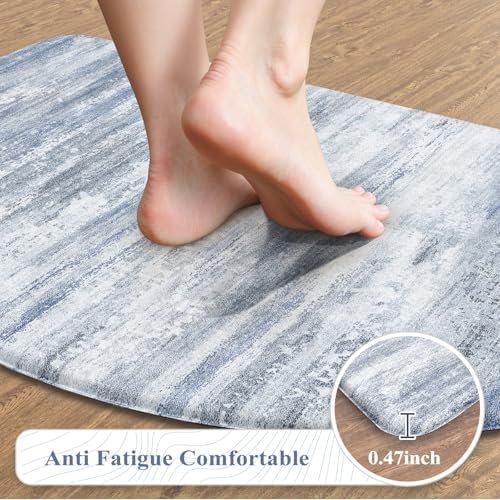 KIMODE Anti Fatigue Mat for Kitchen Floor,Farmhouse Half Circle Kitchen Rug