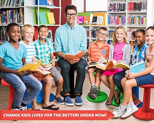Studico ActiveChairs Kids Wobble Stool, Flexible Classroom Seating Improves Focus, Posture & Helps ADHD/ADD. Get the Wiggles Out Active Fidget Desk Chairs, Pre-Teen 17.75" Chair, Ages 7-12, Grey