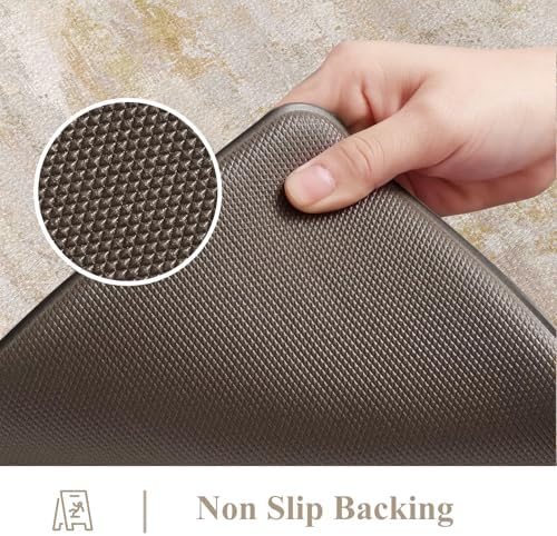 Collive Anti Fatigue Mats for Kitchen Floor, Beige/Cream 20"x47"+20"x32"