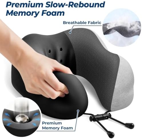 ExploreBliss Travel Pillow, Neck Pillow Airplane, Light Grey