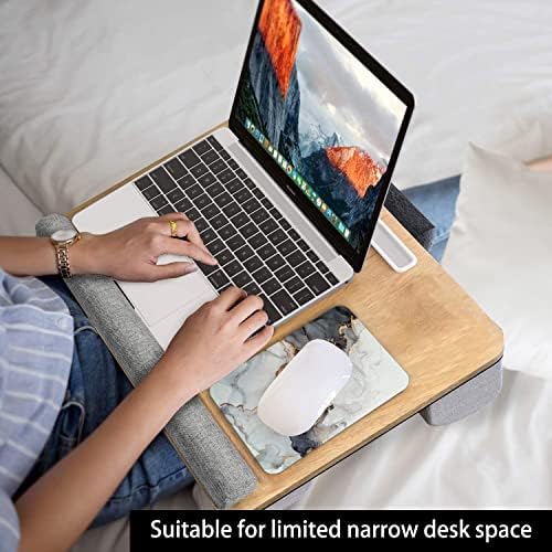 Audimi Small Mouse Pad 6 x 8 Inch, Mini Mouse Pad Thick for Laptop Wireless Mouse Home Office Travel, Portable & Washable (Grey Marble)