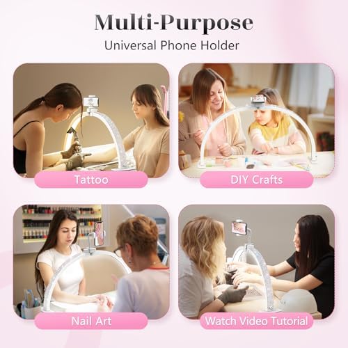 Yokilly Half Moon Light for Nail Desk: 23" Foldable Nail Light for Desk
