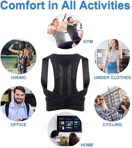 Adjustable Posture Corrector, Scoliosis Kyphosis Correction Strap, Relieves Pain(Small)