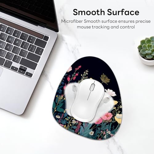 Water Drop Mouse Pad 7.3x8in Non-Slip for Laptop, Floral