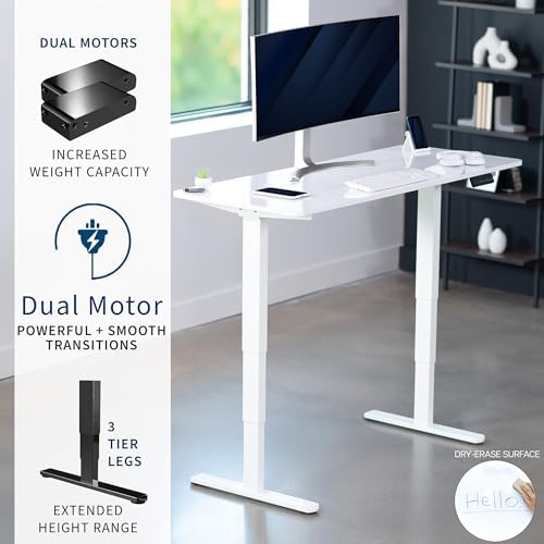 VIVO White Dry Erase 60 x 24 in Standing Desk, DESK-KIT-2W6WE