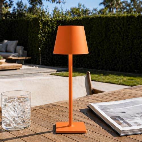 Yogaret Orange Cordless Table Lamp Set of 2-3 Way and Stepless Dimmable - for Restaurant Dining Bedroom Home Bar