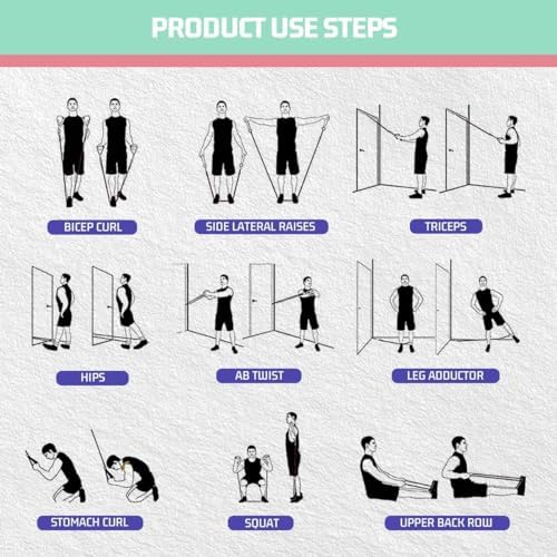 VEICK Resistance Bands with Handles, Exercise Tube Bands Set for Workouts