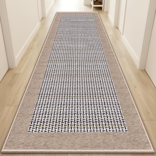 StepRite Kitchen Rugs, Kitchen Mats for Floor, 96"x20" Non-Slip Machine-Washable Kitchen Throw Rug, Absorbent Runner Rugs Office, Sink Standing Desk Mat, Decor Carpet, Khaki
