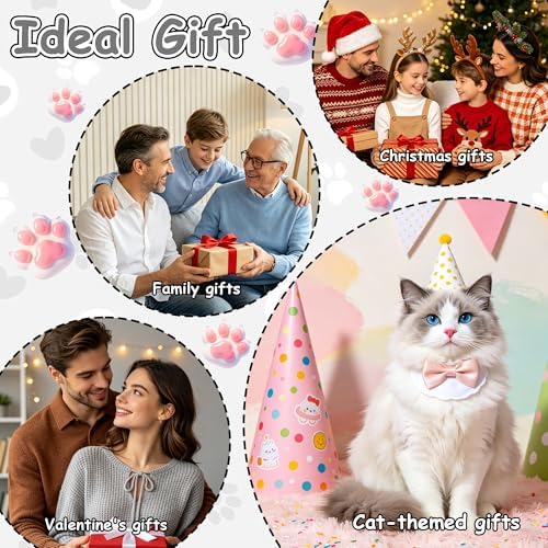 Cat Paw Keyboard Fidget Toy, Keyboard Fidget Keychain 9-in-1 Keyboard Decompression Button Finger Clicker Toys, Cute Soft Click Buttons Fidget Toy ADHD Sensory Fidget Toys Stress Relief Gifts（White