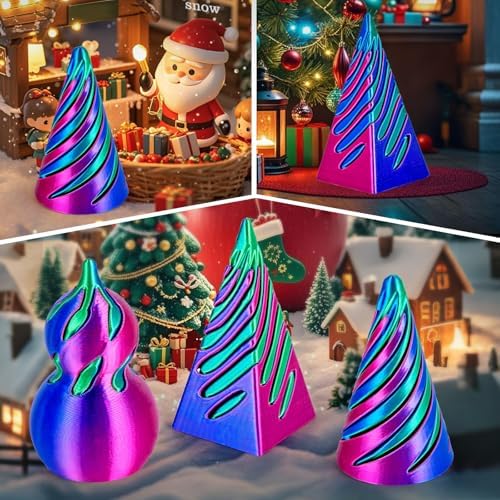3D Printed Fidget Toys (3 Pack), Impossible Cone & Pyramid Spiral Toy, Optical Illusion Passthrough Desk Toys for Adults & Kids, Stress Relief Sensory Fidgets for Anxiety, Cool Office Gifts, 3PCS