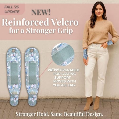 Carpal Tunnel Wrist Brace Left Hand, Right Hand for Women, Day or Night Compression Wrist Support Brace for Fitness, Keyboard Use, or Overnight Support, 2 Pack, Sage Green Floral Print