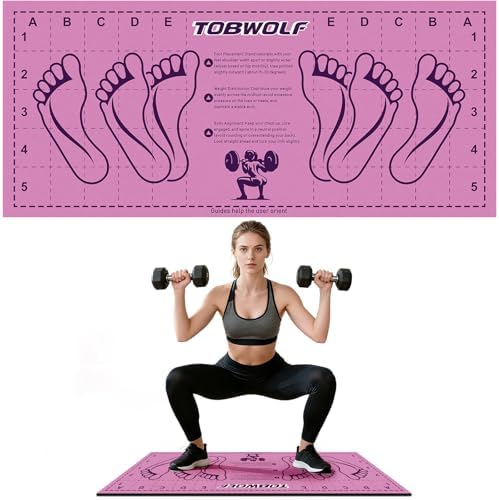 Non-Slip Squat Mat with Foot Position, Pro-Grade Exercise Mat