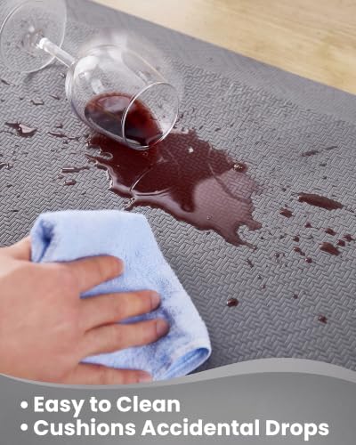 Ophanie Kitchen Mats for Floor,3/4 inch Thick,24x70 Anti Fatigue Cushioned Mat,Kitchen Rugs,Waterproof,Comfort Ergonomic Standing Mat for Office,Home,Sink with 99+ Pairs of Anti-Slip Bottom Ridges