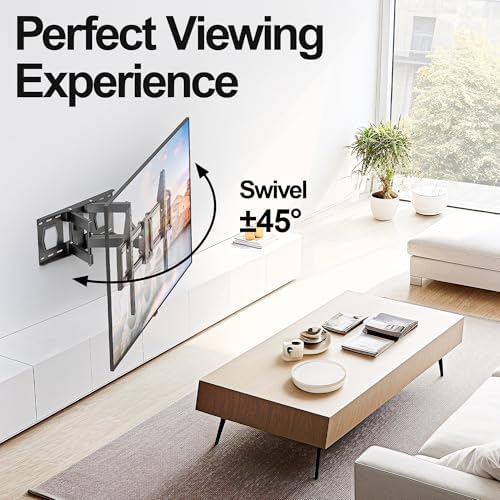 Full Motion Mount, USX MOUNT UL Listed TV Wall Mount for Most 42-84 inch TVs, Holds up to 120lbs, Max VESA 600x400mm, Swivel TV Bracket with Dual Articulating Arms Tilt Rotation Fits 16" Wood Stud