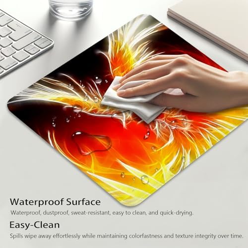 Phoenix After Fire Shower Renascence Mouse Pad, Red and Yellow Desk Mat