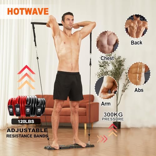 HOTWAVE Push Up Board, Portable Pushup Board & Plank Trainer, Push Up Bar
