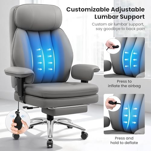 Ergonomic Office Chair with Lumbar Support, Big and Tall Comfy Desk Chair