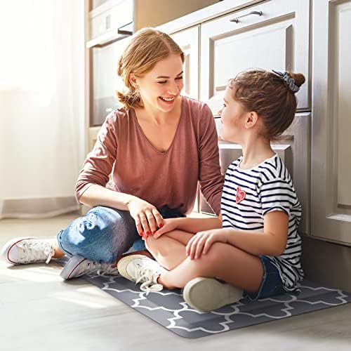 WISELIFE Anti Fatigue Mats for Kitchen Floor, 17.3" x 28", 4/5 Inch, Grey