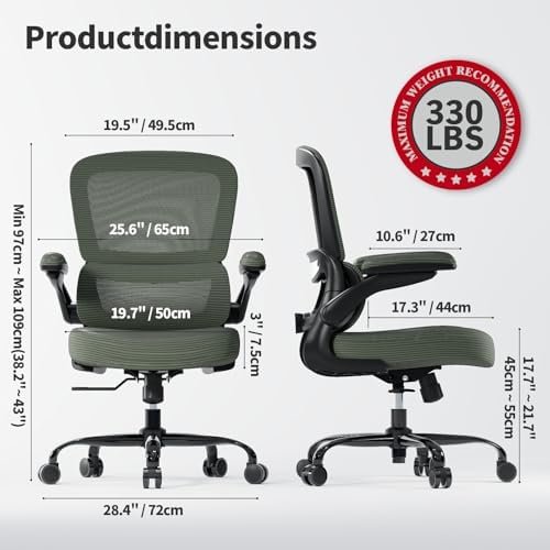 TRALT Ergonomic Office Chair Desk Chair with Adjustable Lumbar Support