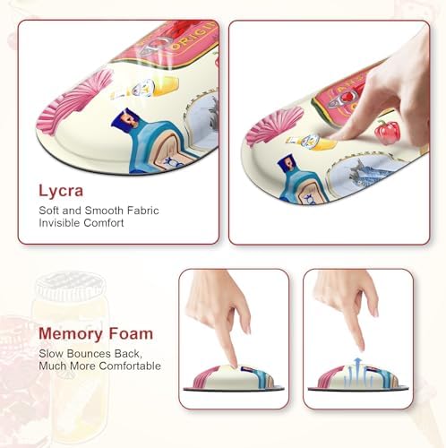 iCasso Ergonomic Mouse Pad, Keyboard Wrist Rest, Memory Foam Mousepad with Wrist Support, Easy Typing and Relieve Wrist Pain Keyboard Pad for Computer(Watercolor Stickers)