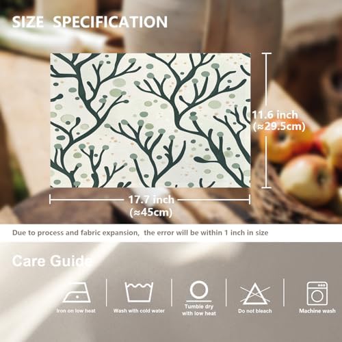 Marine Ocean Inspired Linen Placemats, Abstract Art Minimalist Table Mats for Table Washable Heat Insulation Thick Dining Mat, Indoor/Outdoor 12X18 in 4 Pcs
