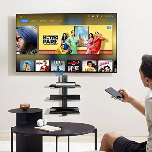 suptek 3 Floating Shelf Wall Bracket with Strengthened Tempered Glass for DVD Players/Cable Boxes/Games Consoles/TV Accessories, 3 Shelves, Black, CS303