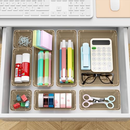 12 PCS Drawer Organizer Set, Makeup Organizers, Champagne