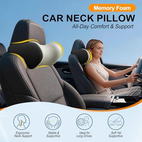 Allaboutsla 2-Pack Car Neck Pillow, Car Headrest Pillow for Neck Support