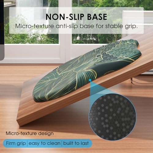 MROCO Ergonomic Mouse Pad with Wrist Support, 11.8 x 7.8 in, Green Leaves