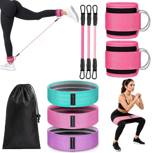Figure 8 Resistance Bands with Non-Slip Handles for Arm Back & Shoulder 3PC