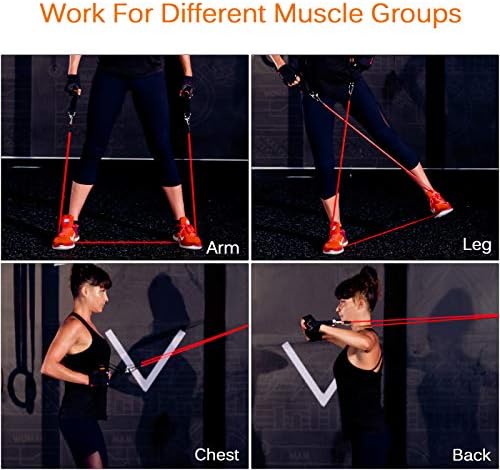 Resistance Bands Set, Workout Bands with Handles, 5 Levels