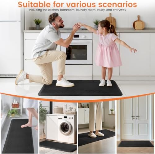 4/5 Inch Thicker Kitchen Mats Anti Fatigue Comfort Mat Standing Desk Rugs