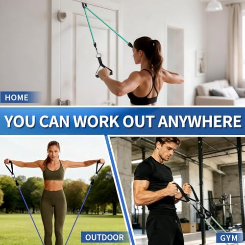 WHATAFIT Resistance Bands, 5 Level Exercise Bands with Handles for Workout