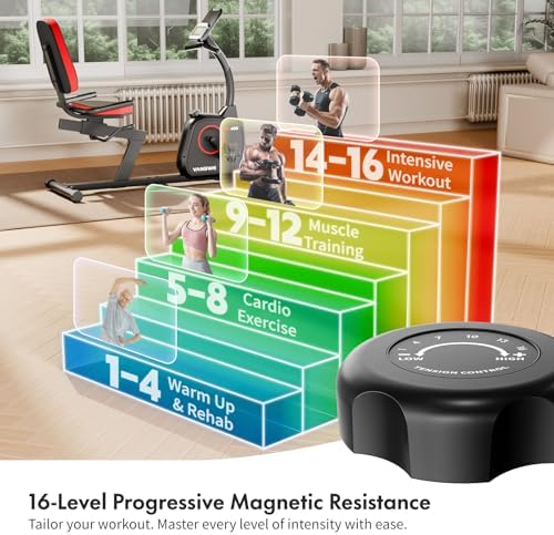 VANSWE Recumbent Exercise Bike for Home Seniors with 380 LB Weight Capacity