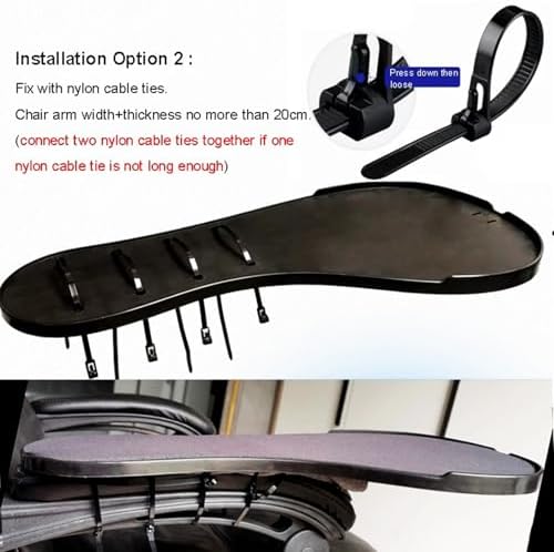 XL Size Chair Arm Rest Mouse Pad Chair Arm Clamping Wrist Support 480 * 230mm Elbow Rest with Non-Slip Mouse Mat OK020