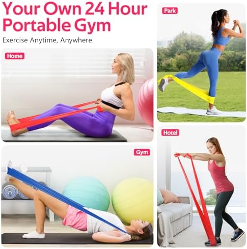 Resistance Bands Set, Exercise Bands for Physical Therapy, Pilates, Yoga