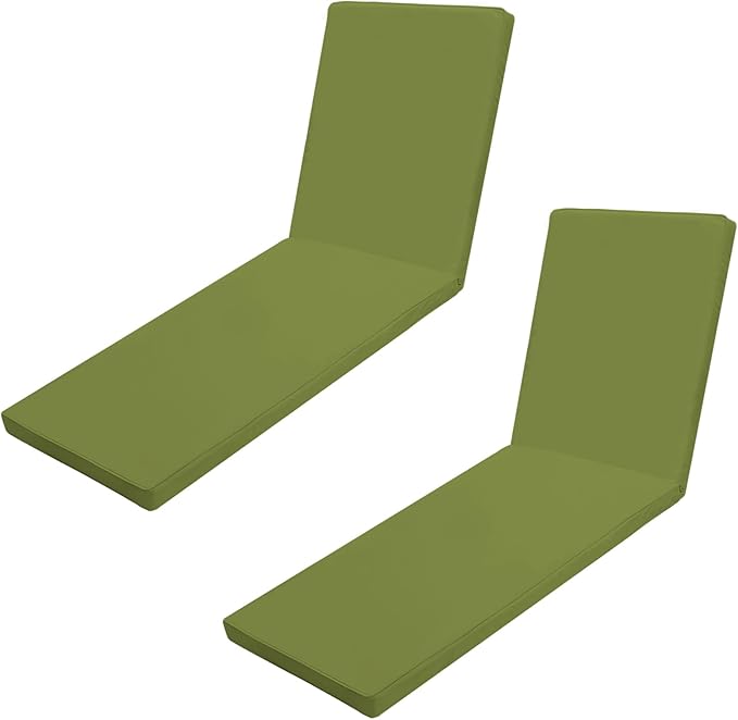 Outdoor Chaise Lounge Cushions for Patio, 72"x22"x3" Lounge Chair Cushions Set of 2, Waterproof Replacement Seat Cushions for Outdoor Furniture