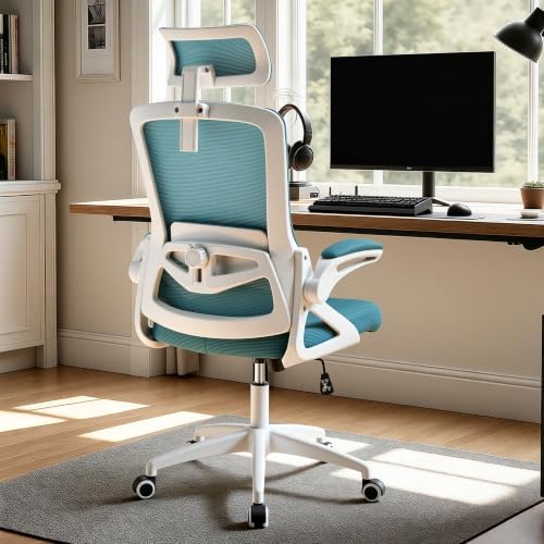 Ergonomic Mesh Office Chair with 2D Adjustable Headrest and Lumbar Support