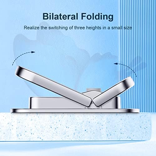 Hagibis Adjustable Laptop Stand for Desk - Portable Laptop Riser, Ergonomic Aluminum Cooling Pad for MacBook Pro Air, Tablet (Silver)