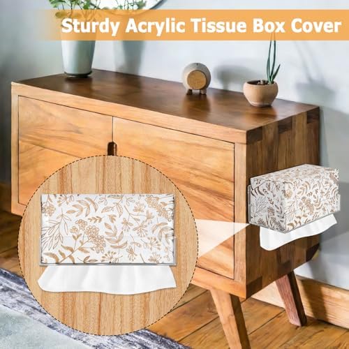 Acrylic Tissue Box Holder Wall Mounted, Clear Rectangular Organizer