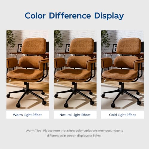 HomeZeer Brown Office Chair, Memory Foam Seat Mid Century Modern Desk Chair