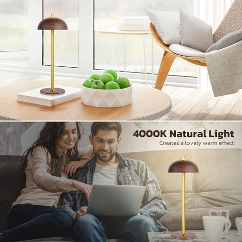 2 Pack Cordless Table Lamp Rechargeable, 5000mAh Battery Table Light