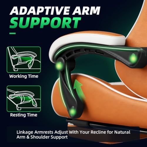 Gaming Chair Ergonomic Gamer Computer Office Chair,Footrest Lumbar Support